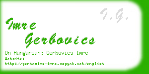 imre gerbovics business card